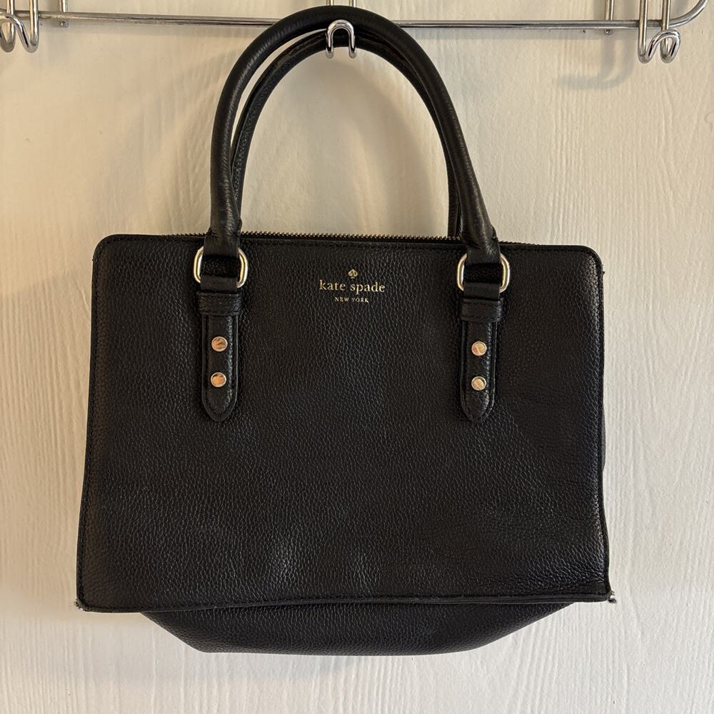 Kate Spade New York Mulberry Street Lise Satchel in black pebbled leather